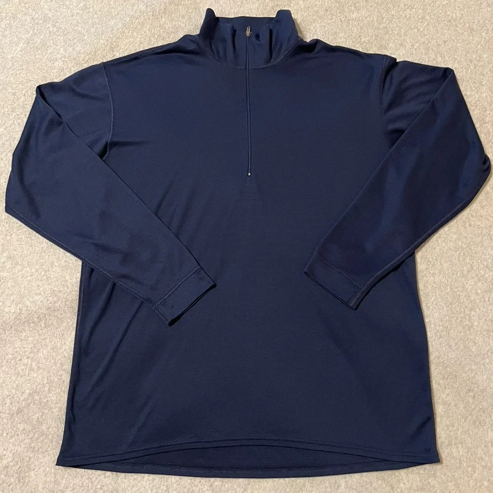 Vtg Patagonia Shirt Men Large Blue Capilene Base Layer Midweght 1/4 Zip Gorp 90s